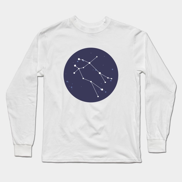 Gemini Constellation Long Sleeve T-Shirt by aglomeradesign